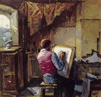 Van Gogh left his missionary work at the mines and took up drawing in Brussels by English School