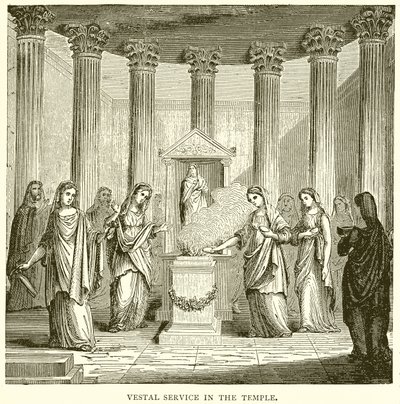 Vestal Service in the Temple by English School