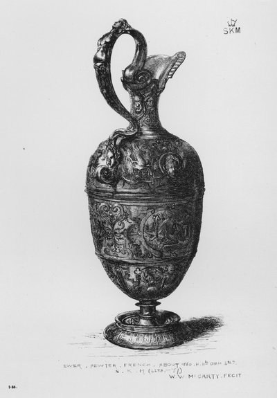 Victoria and Albert Museum: Ewer, pewter, French, about 1560 by English School