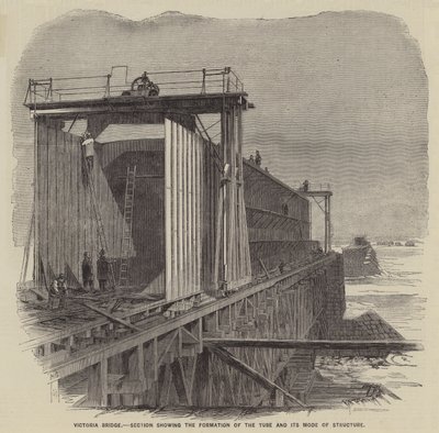 Victoria Bridge, Section Showing the Formation of the Tube and its Mode of Structure by English School