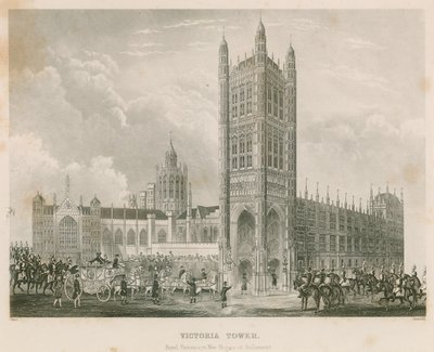 Victoria Tower, Palace of Westminster, London by English School