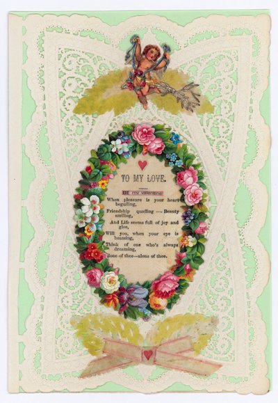 Victorian Valentine Card by English School