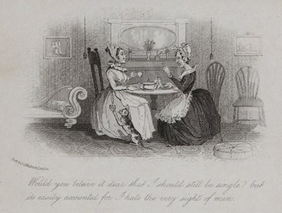 Victorian spinster explaining the reason for her remaining single by English School
