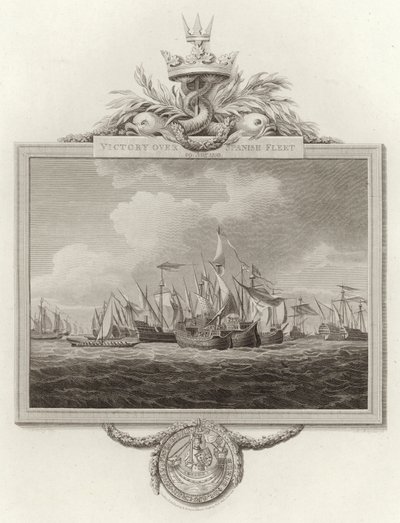 Victory over Spanish Fleet, 29 Aug 1350 by English School