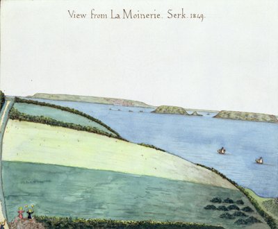 View from La Moinerie, Serk, 1849 by English School