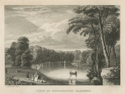 View in Kensington Gardens, London by English School