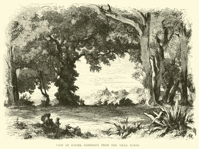 View of Castel Gandolfo from Villa Doria by English School