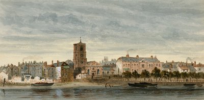 View of Chelsea from the river by English School