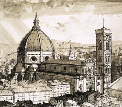 View of Florence by English School