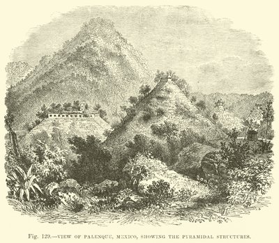 View of Palenque, Mexico, Showing the Pyramidal Structures by English School