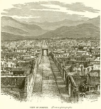View of Pompeii by English School