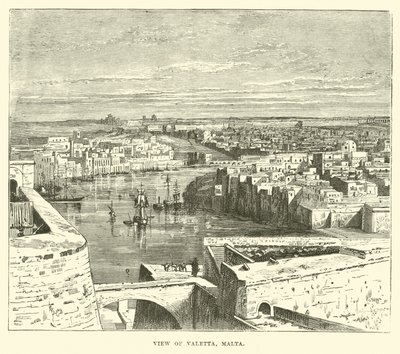 View of Valetta, Malta by English School