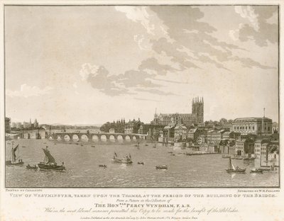 View of Westminster, at the Period of the Building of the Bridge by English School