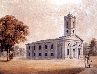 View of a Neo-Classical Church in a Park, c.1790 by English School