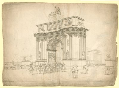 View of a Triumphal Arch Proposed to be Erected at Hyde Park Corner by English School