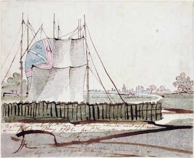 View of the Balloon in Newington Causeway, May 1785 by English School