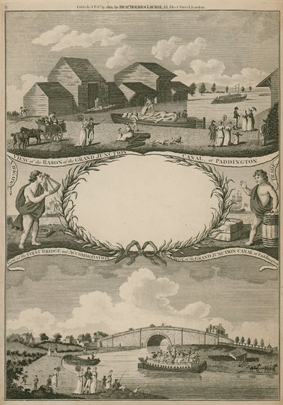 View of the Basin of the Grand Junction Canal at Paddington by English School