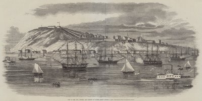 View of the City, Citadel, and Harbour of Quebec, North America by English School