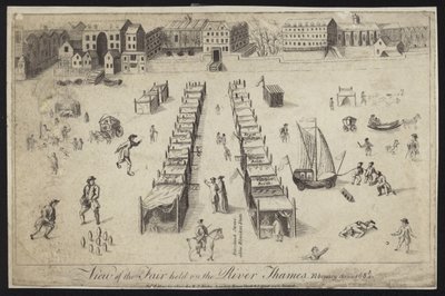 View of the Fair held on the River Thames, 1683-1684 by English School