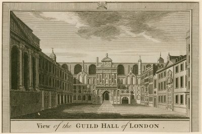 View of the Guildhall, London by English School