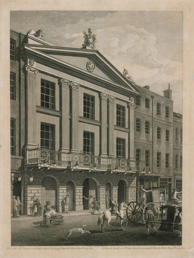 View of the New Front, Towards Bridges Street, of the Principal Entry to the Theatre Royal Drury Lane by English School