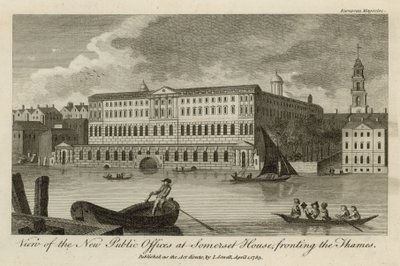 View of the New Public Offices at Somerset House, fronting the Thames by English School