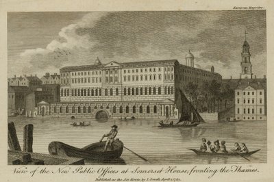 View of the New Public Offices at Somerset House, fronting the Thames by English School