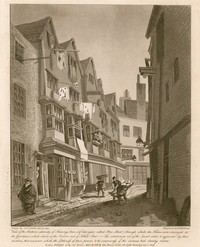 View of the Southern extremity of Thieving Lane (of late years called Bow Street) by English School