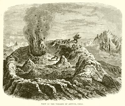 View of the Volcano of Antuco, Chile by English School