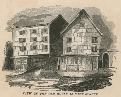 View of the old house in West Street, London, formerly the Red Lion Inn, Chick Lane, sometime the residence of Jonathan Wild by English School