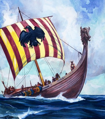 Viking Boat by English School