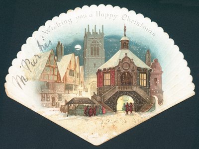 Village Scene in the Snow by English School