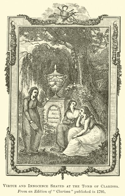 Virtue and Innocence Seated at the Tomb of Clarissa by English School
