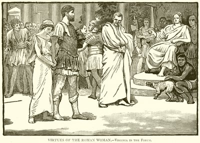 Virtues of the Roman Woman (Virginia in the Forum) by English School