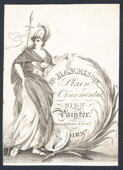 W Harrison, plain and ornamental sign painter by English School