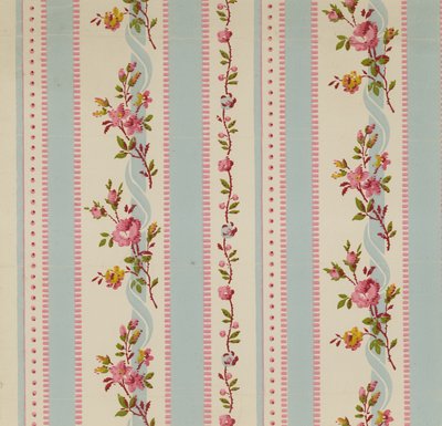 Wallpaper from the home of Thomas Carlyle by English School