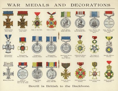 War Medals and Decorations by English School