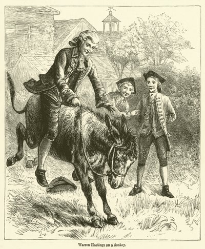 Warren Hastings on a donkey by English School