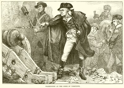 Washington at the siege of Yorktown by English School