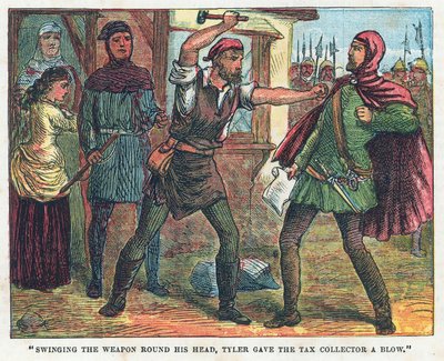 Wat Tyler Giving the Tax Collector a Blow by English School