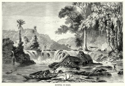 Waterfall in Guiana by English School