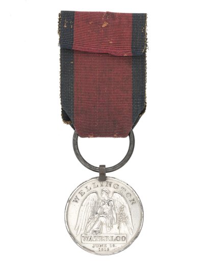 Waterloo Medal, one of two medals awarded to Surgeon William Jones by English School