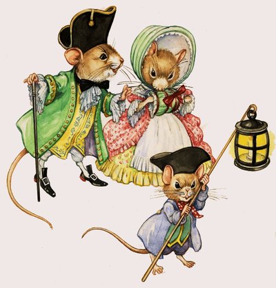 Well-Dressed Victorian Mice Taking a Stroll by English School
