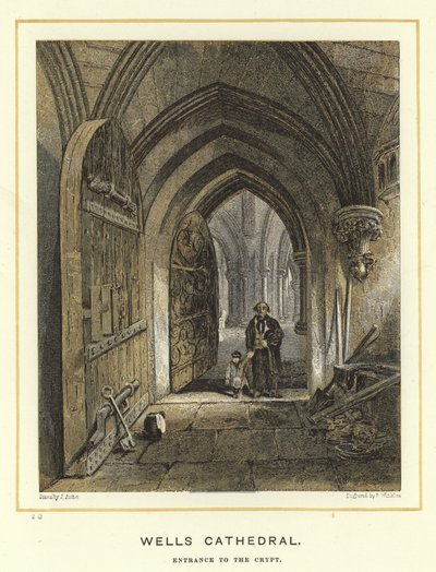 Wells Cathedral, Entrance to the Crypt by English School
