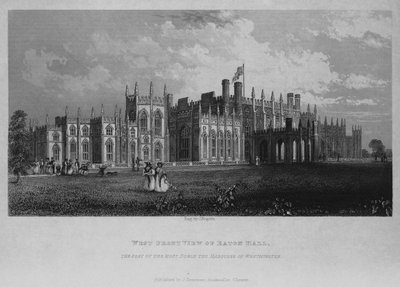 West Front View of Eaton Hall, the Seat of the Most Noble the Marquess of Westminster by English School