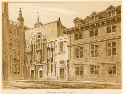 West Front of Guildhall Chapel, London by English School