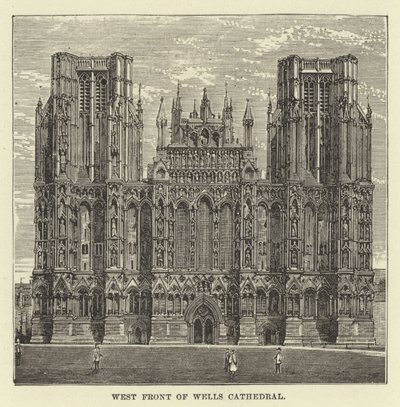 West Front of Wells Cathedral by English School