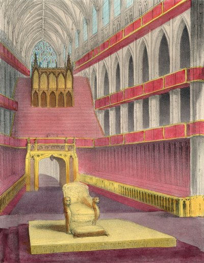 Westminster Abbey, fitted up for the coronation of Queen Victoria by English School