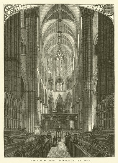 Westminster Abbey, interior of the choir by English School