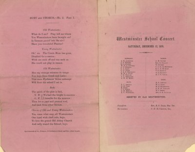 Westminster School Concert by English School